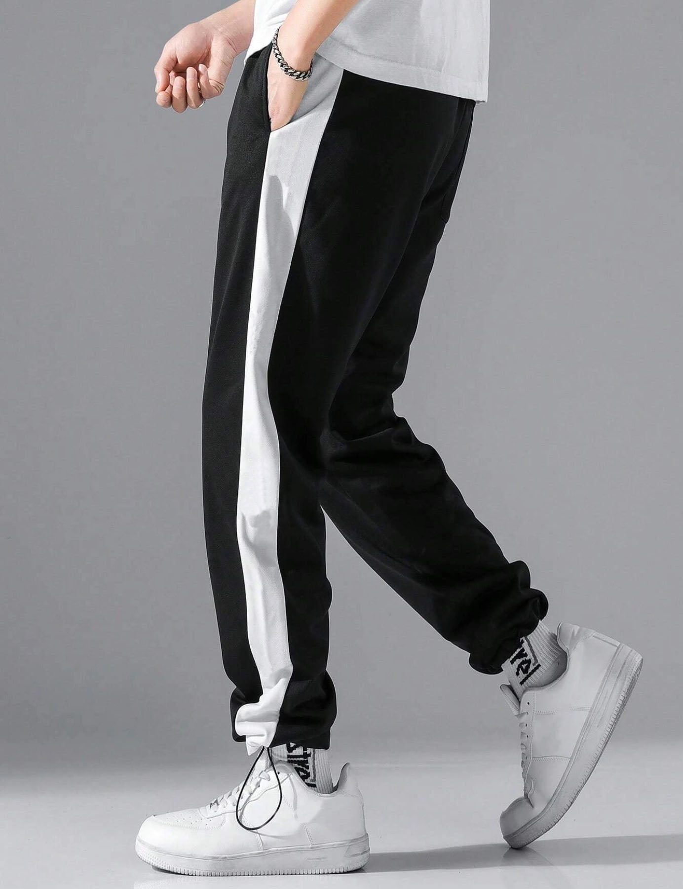Black & White Track pants for Men