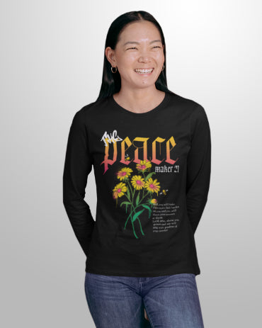 Peace Regular Fit full sleeve T-shirt for Women