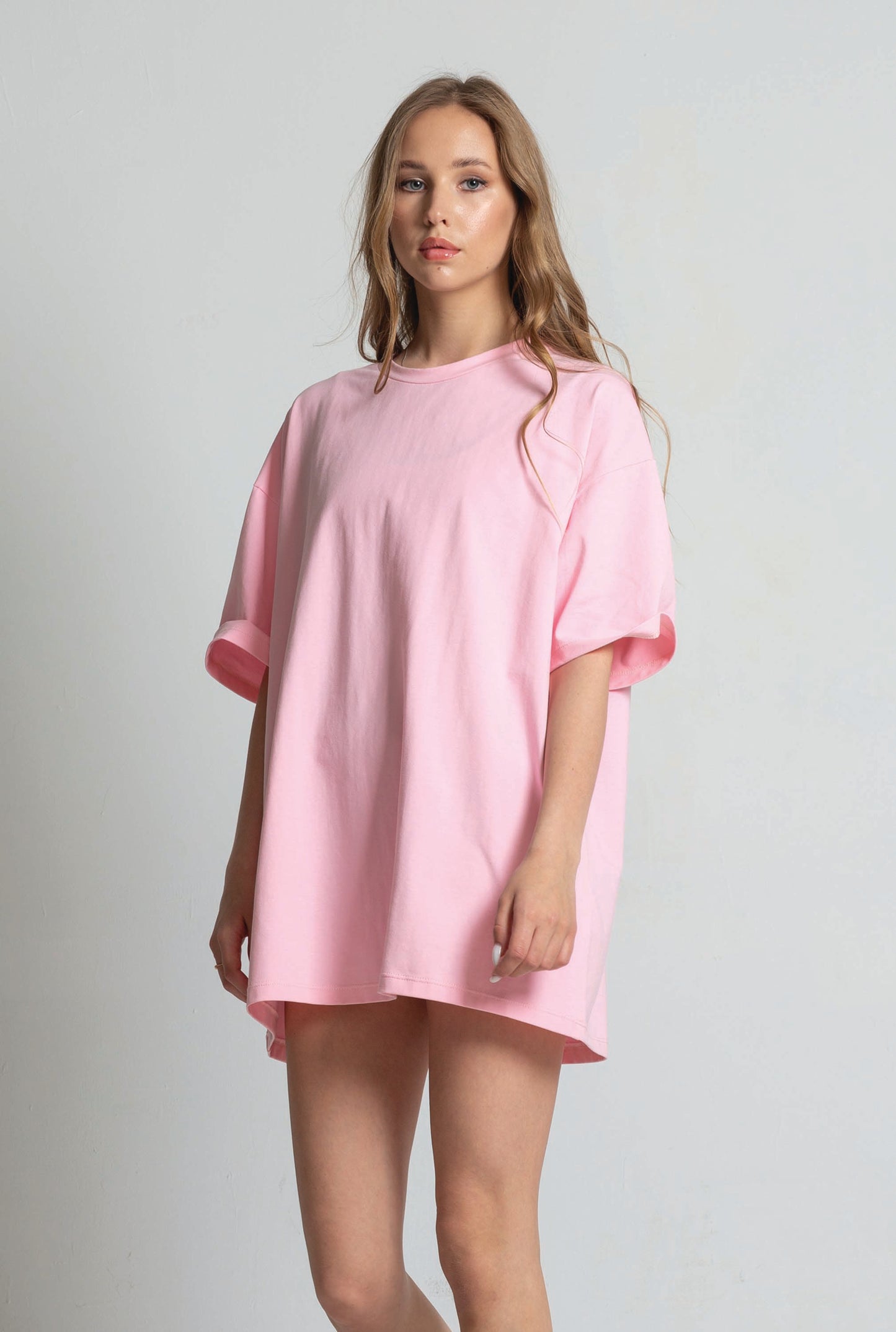 baby pink oversized tshirt for women