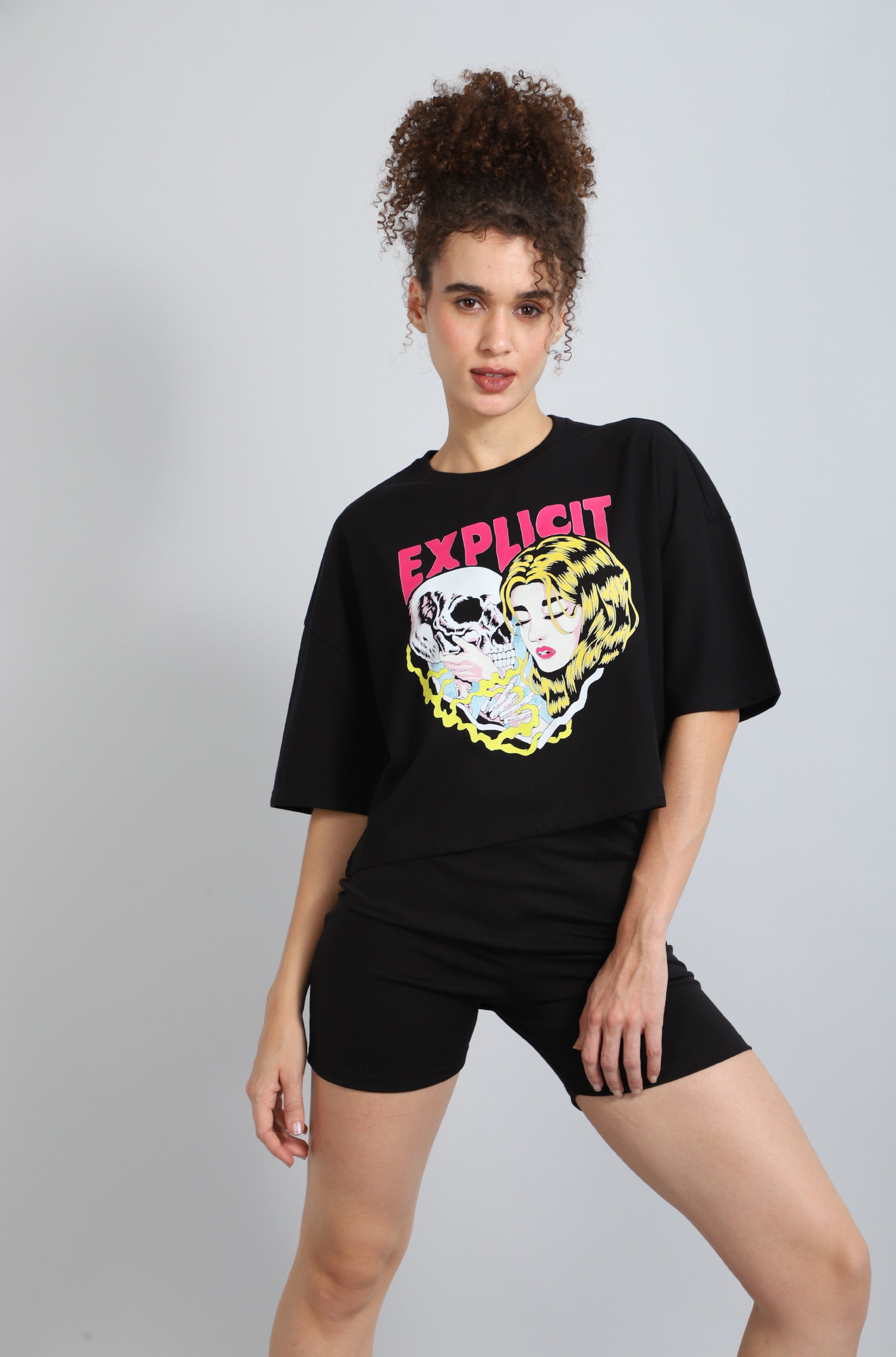 explicit black tshirt for women