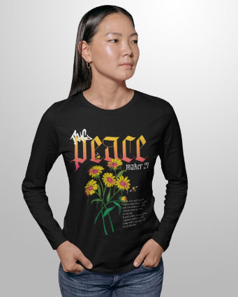 Peace Regular Fit full sleeve T-shirt for Women