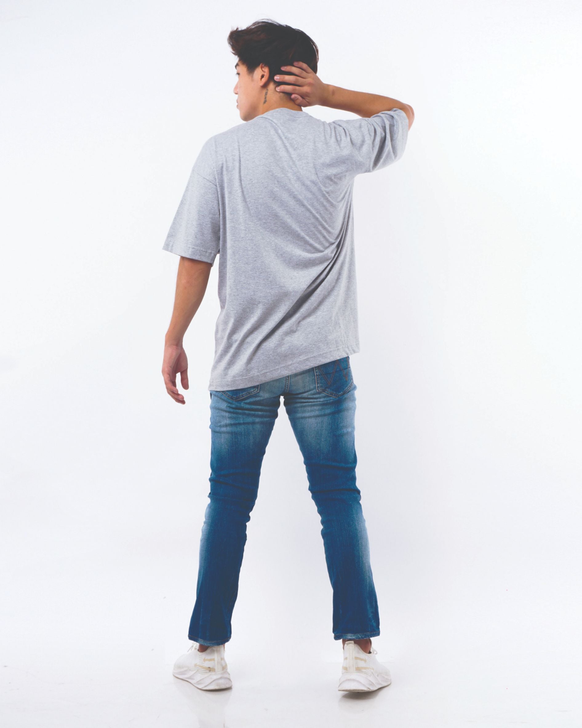 grey melange oversized tshirt for men