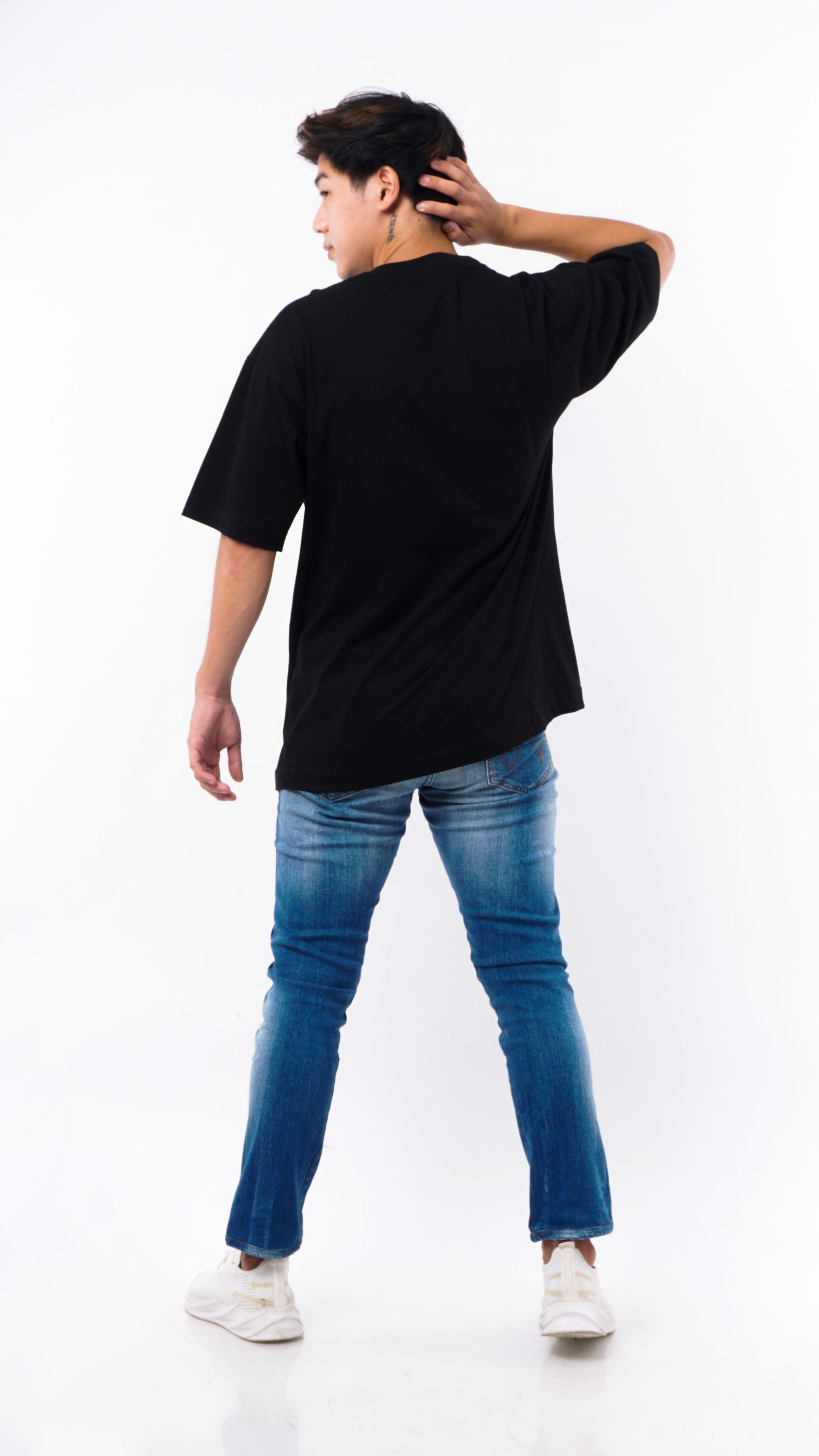solid black oversized tshirt for men