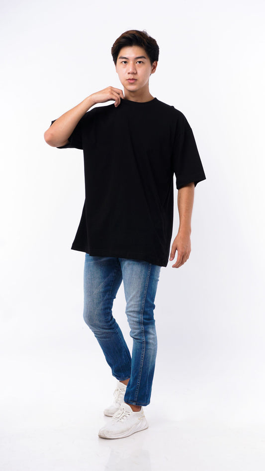 solid black oversized tshirt for men