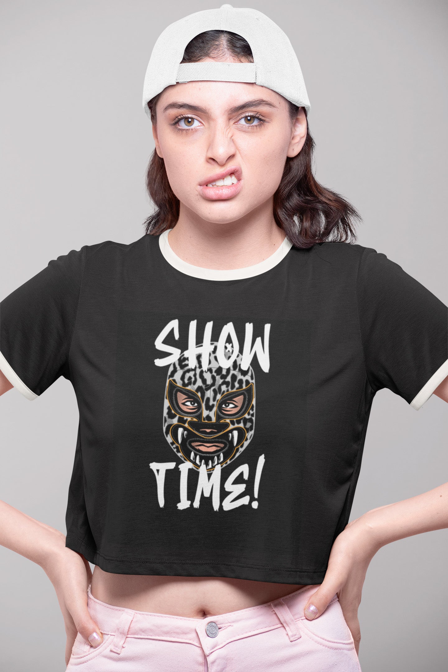 Show Time Ringer Crop T-shirt for Women