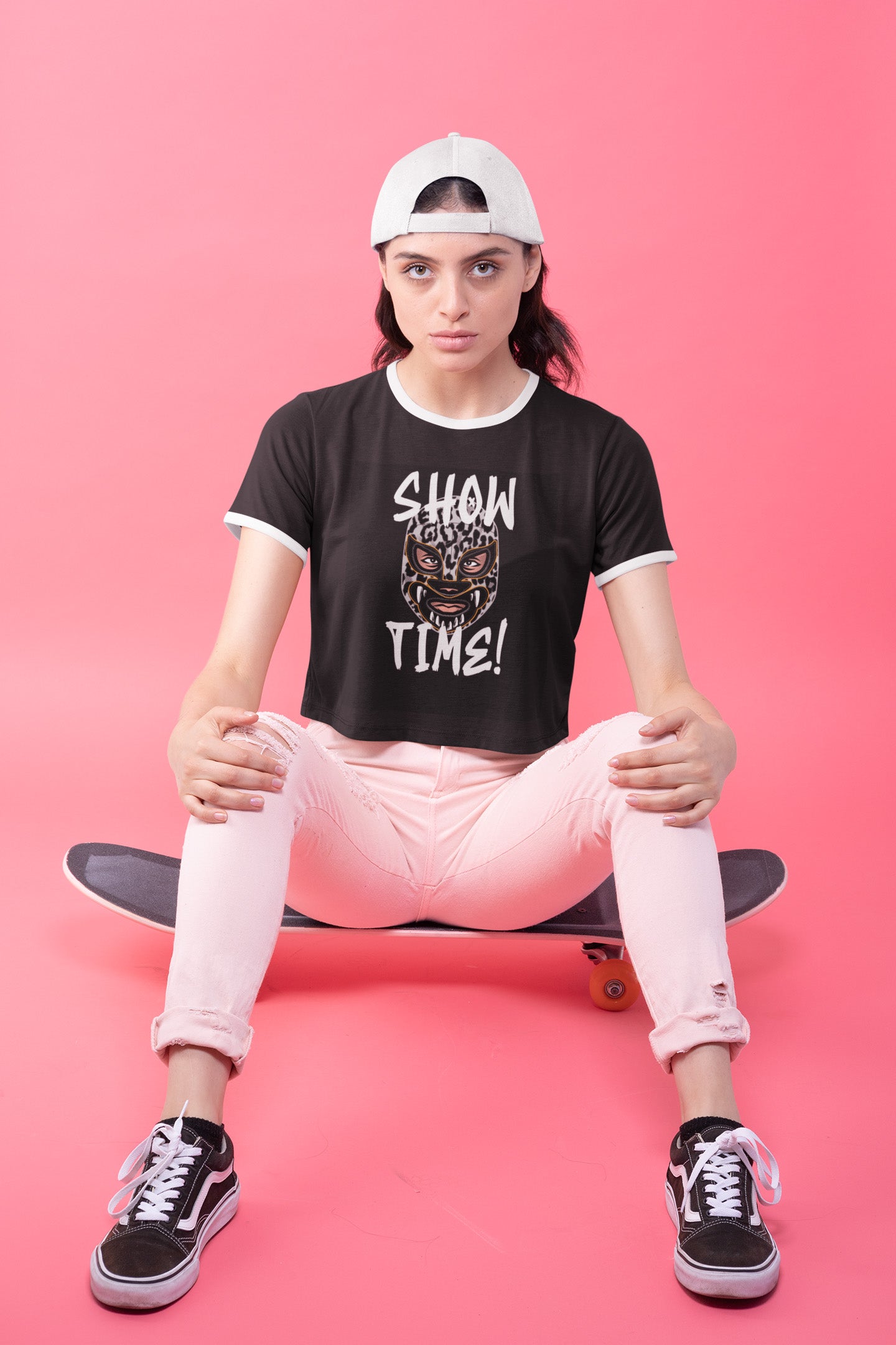 Show Time Ringer Crop T-shirt for Women