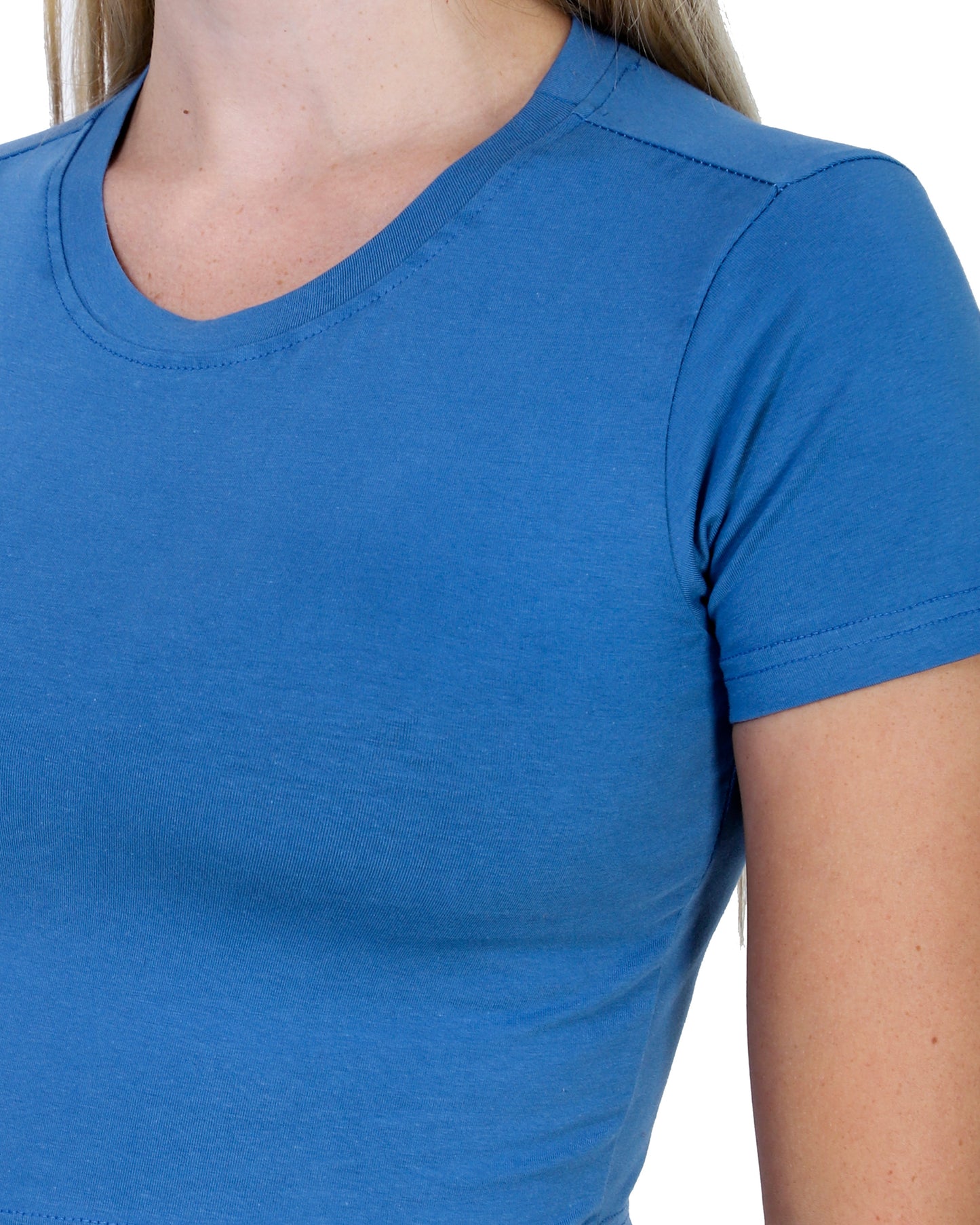 Solid Dusky Blue Baby Tee for Women
