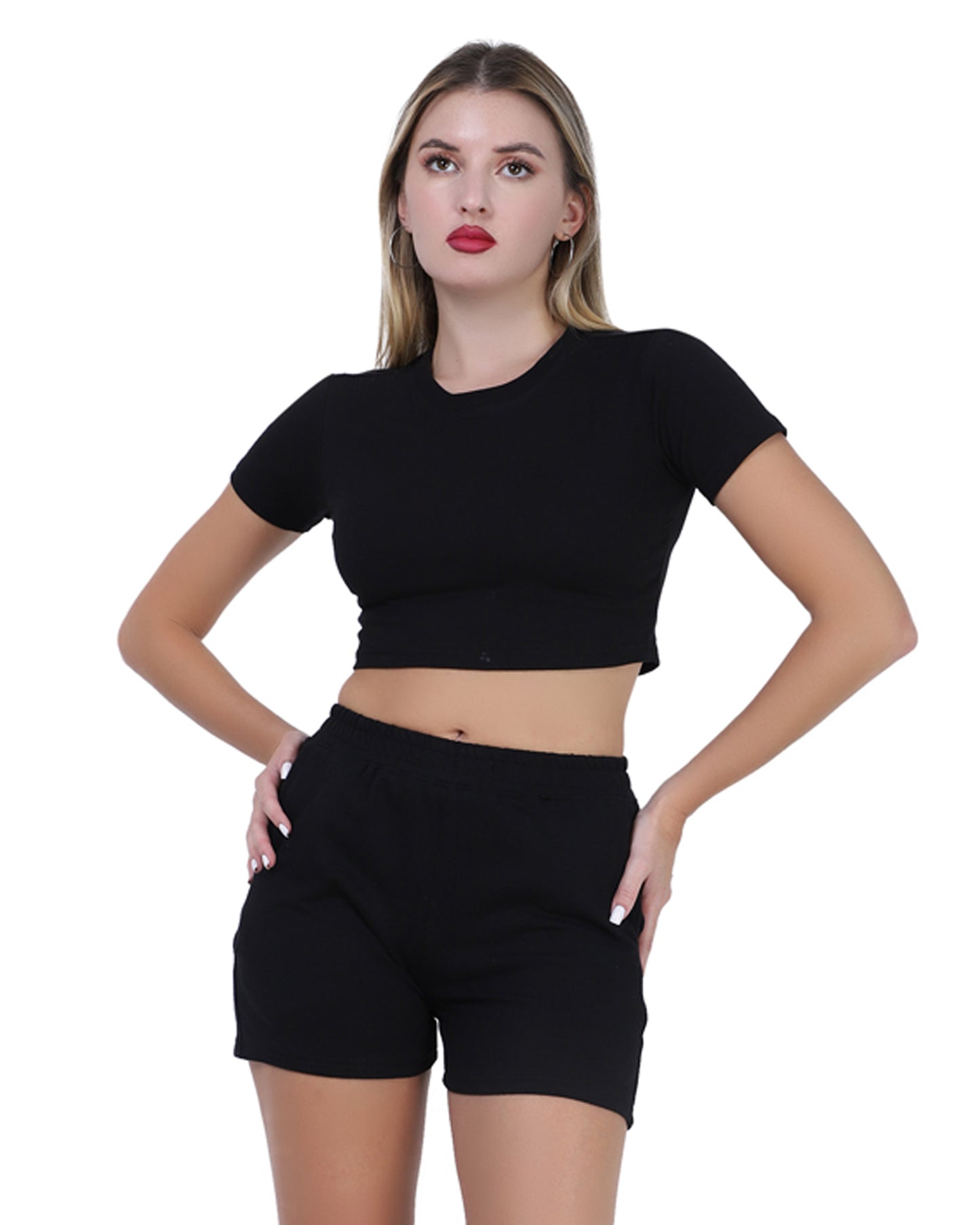 Solid Black Baby Tee for Women
