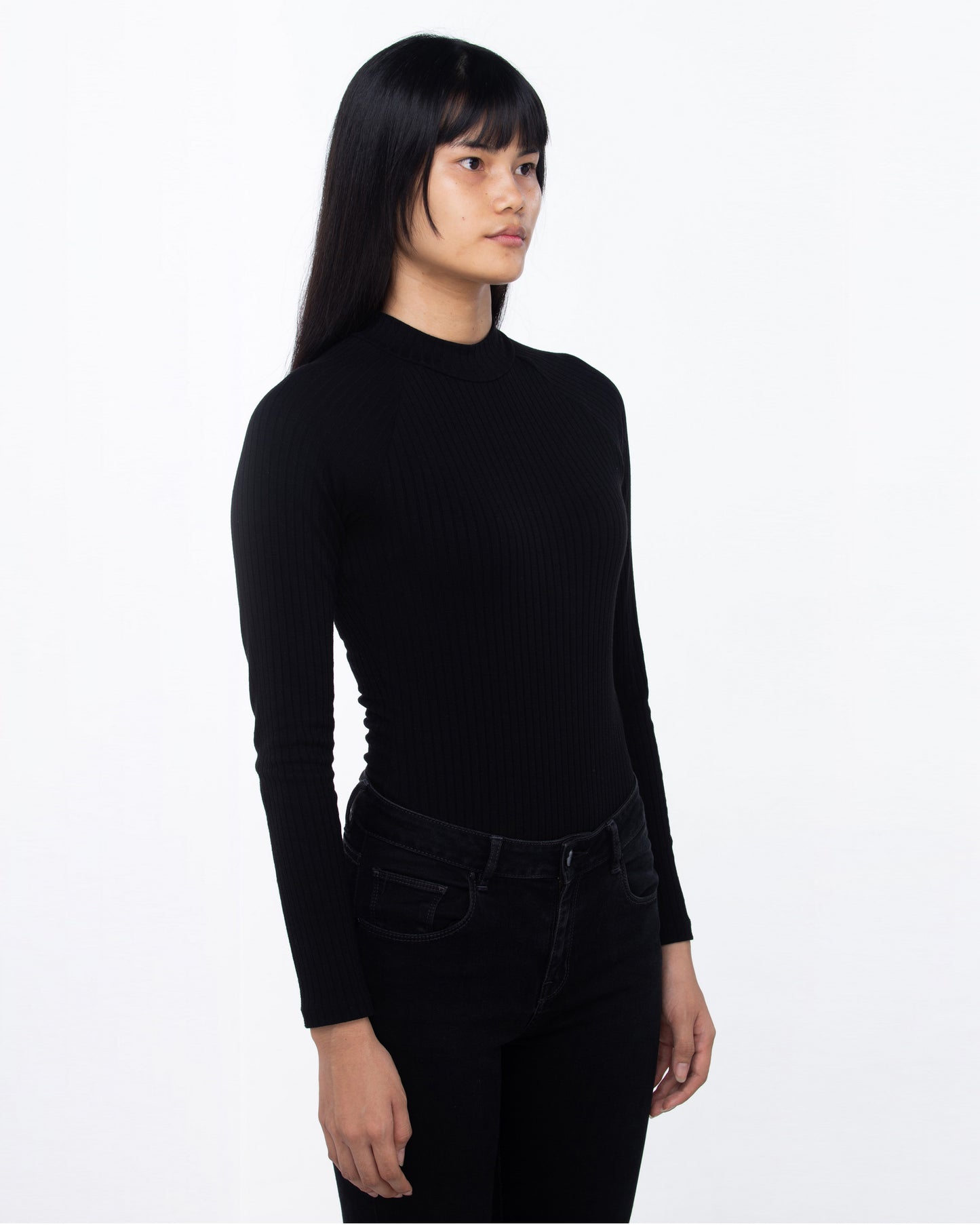 Long Sleeve High neck Slim Fit Solid Top for Women