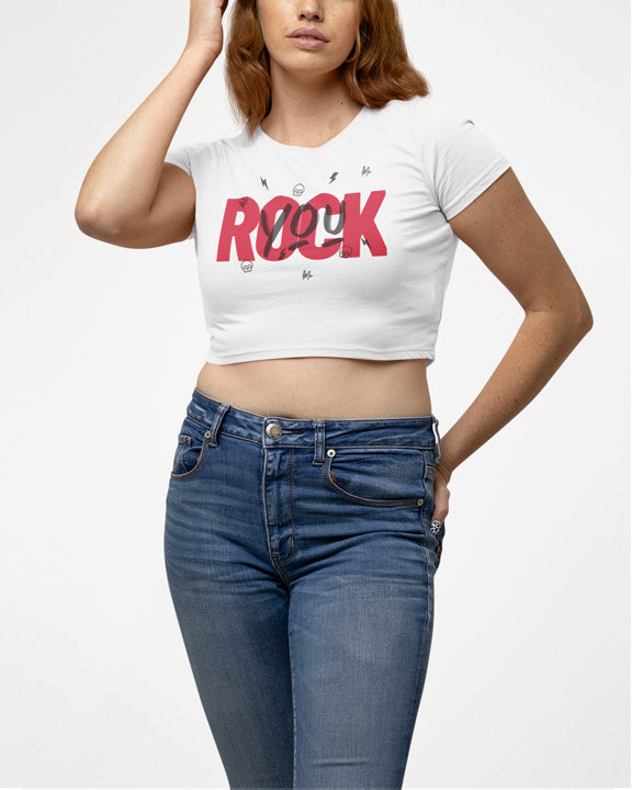 You Rock printed Baby Tee for Women