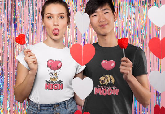 LOVE YOU TO THE MOON couple t-shirt