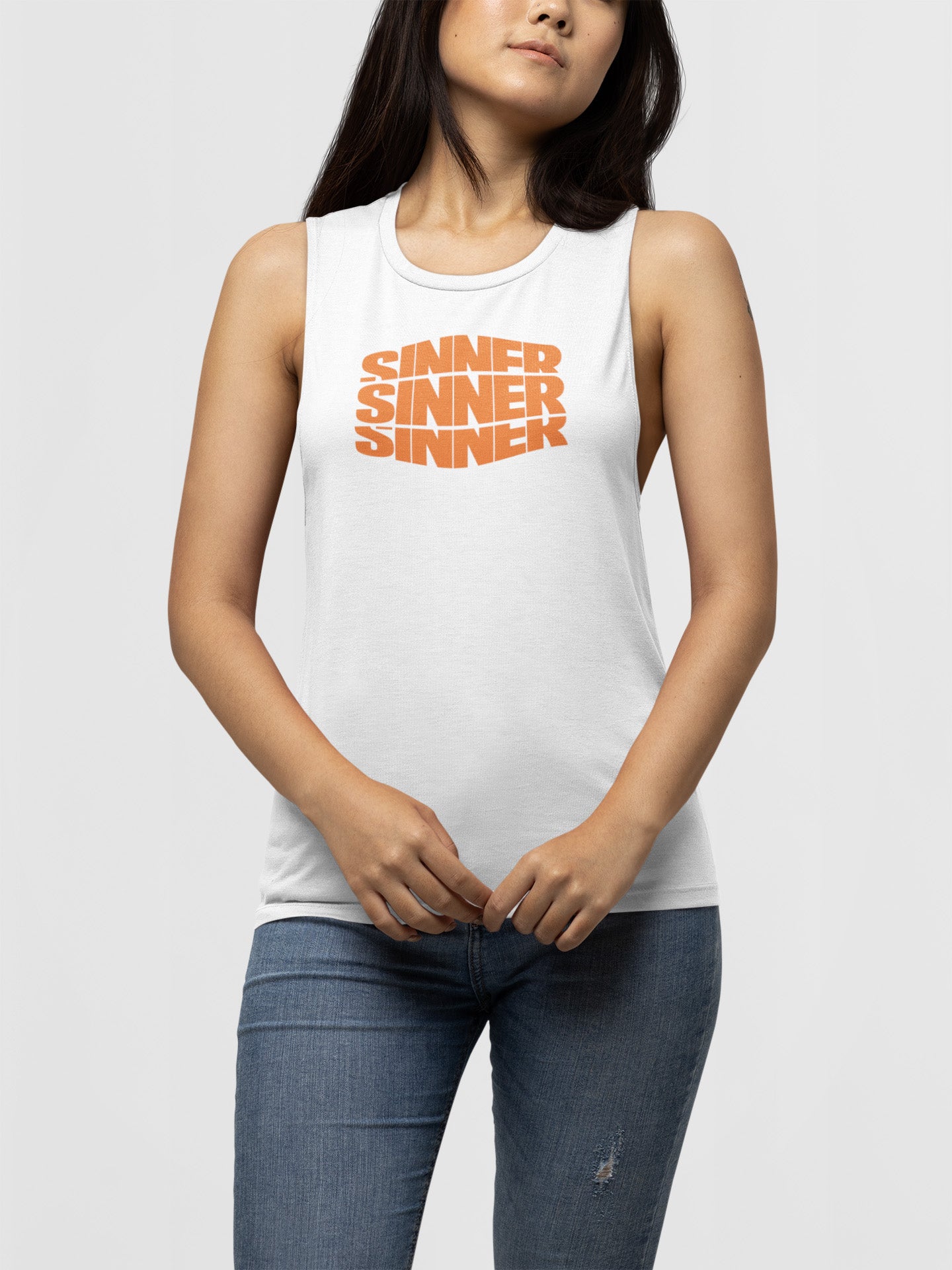 Sinner Off-White Tank top for Women